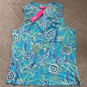 Lilly Pulitzer Bermuda Blue Turtle Essie Top